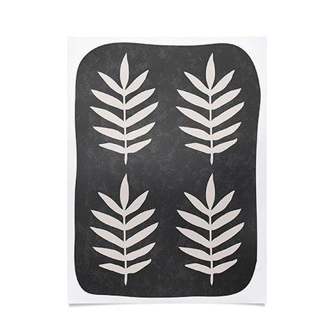Pauline Stanley Palm Pattern Black Cream Poster