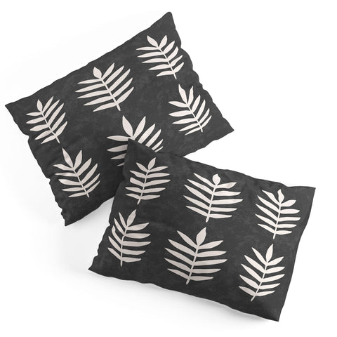 Pauline Stanley Palm Pattern Black Cream Pillow Shams
