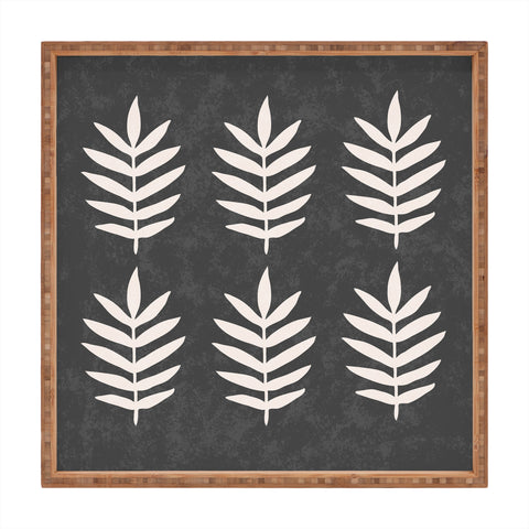 Pauline Stanley Palm Pattern Black Cream Square Tray