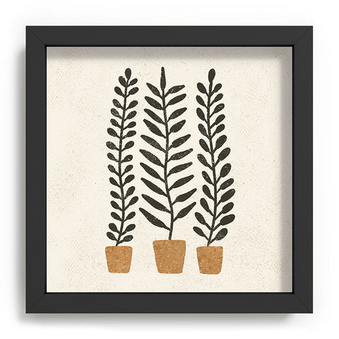 Pauline Stanley Potted Ferns Black Terracotta Recessed Framing Square