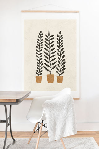 Pauline Stanley Potted Ferns Black Terracotta Art Print And Hanger