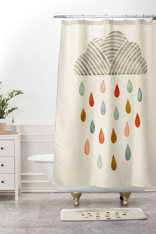Pauline Stanley Rain Cloud Shower Curtain And Mat