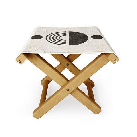 Pauline Stanley Rainbow Totem Black Cream Folding Stool