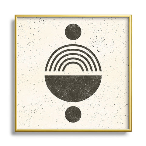 Pauline Stanley Rainbow Totem Black Cream Metal Square Framed Art Print