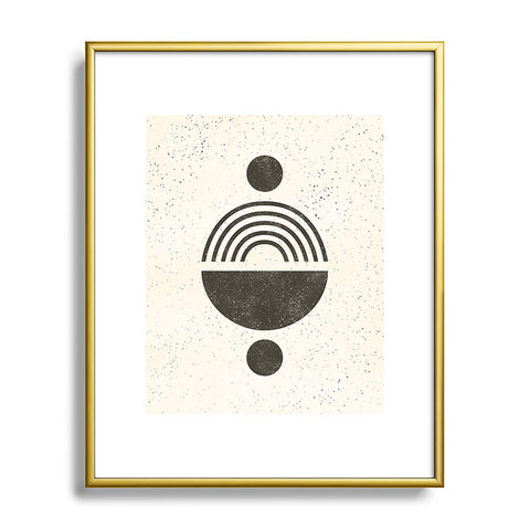 Pauline Stanley Rainbow Totem Black Cream Metal Framed Art Print