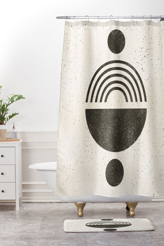 Pauline Stanley Rainbow Totem Black Cream Shower Curtain And Mat