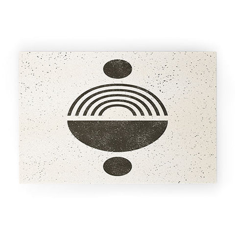 Pauline Stanley Rainbow Totem Black Cream Welcome Mat