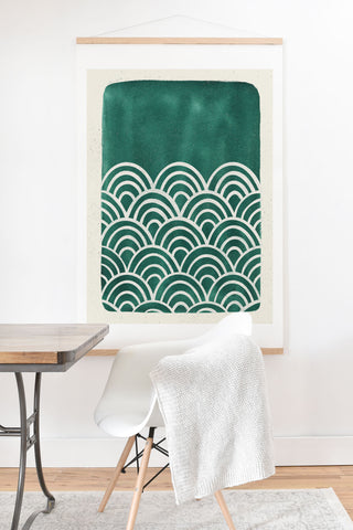 Pauline Stanley Scallop Teal Art Print And Hanger
