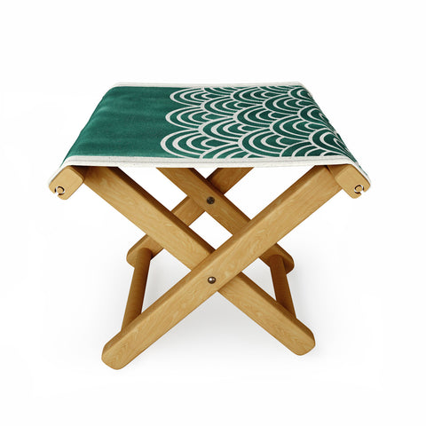 Pauline Stanley Scallop Teal Folding Stool
