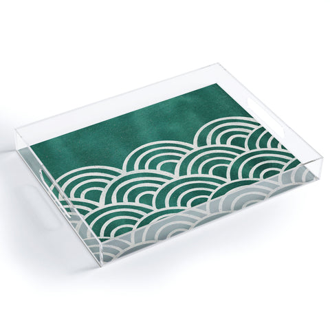 Pauline Stanley Scallop Teal Acrylic Tray