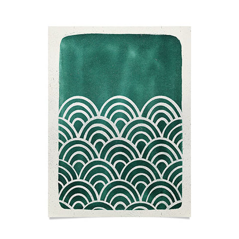 Pauline Stanley Scallop Teal Poster