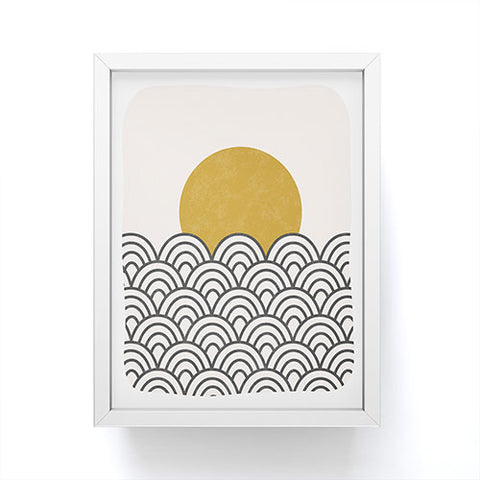 Pauline Stanley Sun Waves Black Ochre Framed Mini Art Print