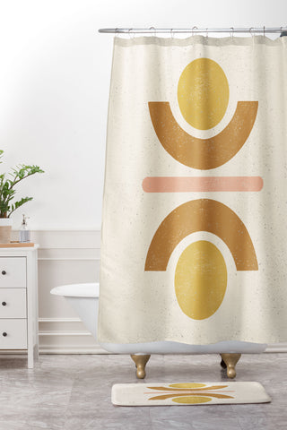 Pauline Stanley Totem Shapes Shower Curtain And Mat