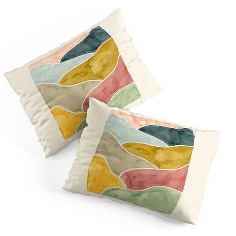 Pauline Stanley Watercolor Abstract Landscape Pillow Shams