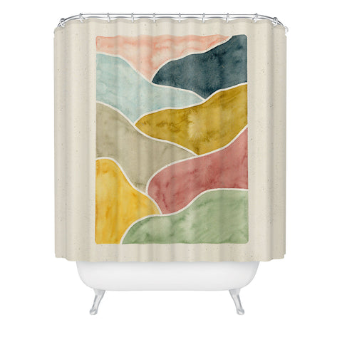 Pauline Stanley Watercolor Abstract Landscape Shower Curtain