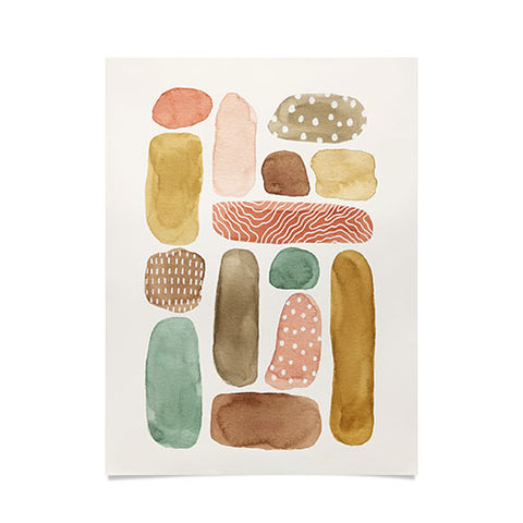 Pauline Stanley Watercolor Beach Pebbles Poster