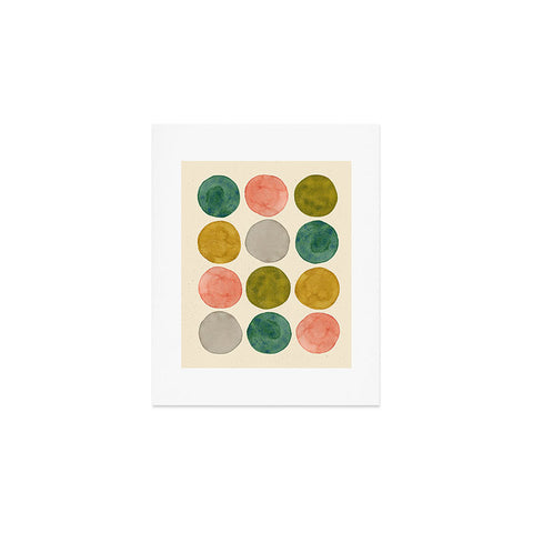 Pauline Stanley Watercolor Dots Pink and Green Art Print