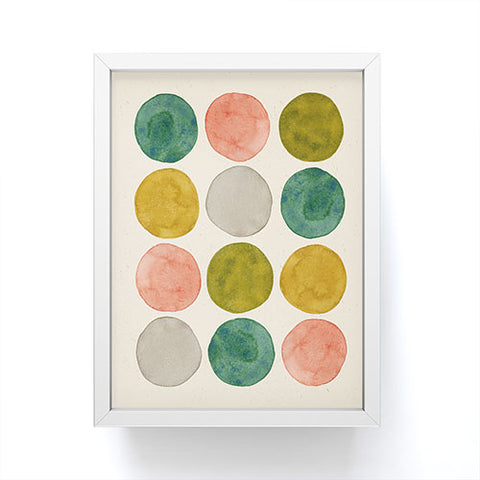 Pauline Stanley Watercolor Dots Pink and Green Framed Mini Art Print