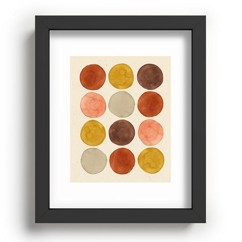 Pauline Stanley Watercolor Dots Rust Ochre Recessed Framing Rectangle