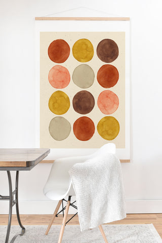 Pauline Stanley Watercolor Dots Rust Ochre Art Print And Hanger