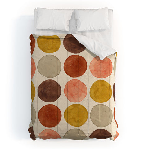 Pauline Stanley Watercolor Dots Rust Ochre Comforter