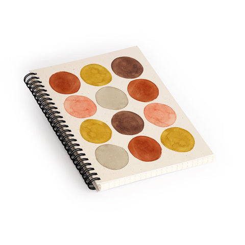 Pauline Stanley Watercolor Dots Rust Ochre Spiral Notebook