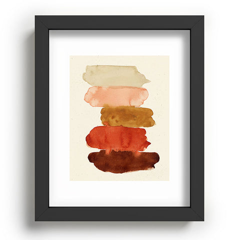 Pauline Stanley Watercolor Swatches Rust Brown Recessed Framing Rectangle