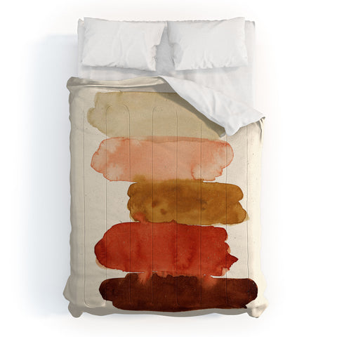Pauline Stanley Watercolor Swatches Rust Brown Comforter