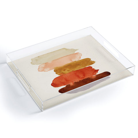 Pauline Stanley Watercolor Swatches Rust Brown Acrylic Tray