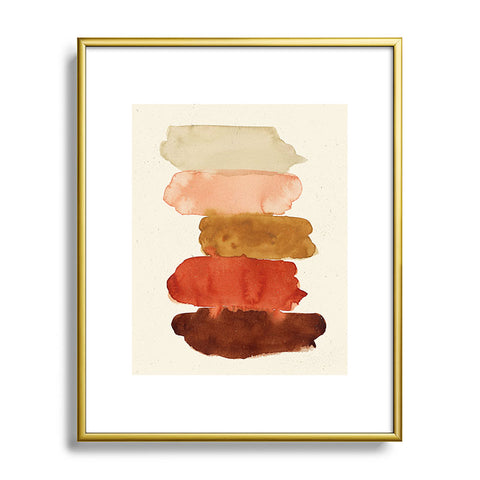 Pauline Stanley Watercolor Swatches Rust Brown Metal Framed Art Print