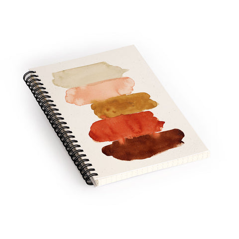 Pauline Stanley Watercolor Swatches Rust Brown Spiral Notebook