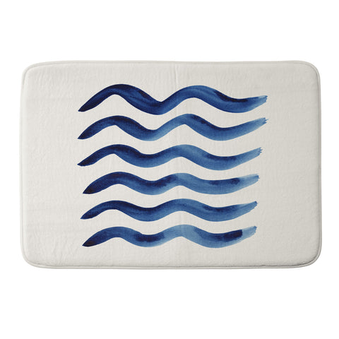 Pauline Stanley Waves Strokes Memory Foam Bath Mat