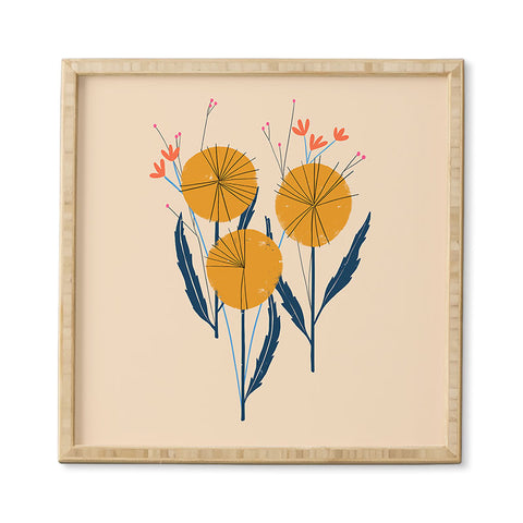 Peggy Dean Retro Wildflower Bouquet Framed Wall Art