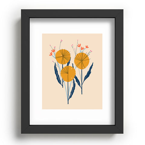 Peggy Dean Retro Wildflower Bouquet Recessed Framing Rectangle