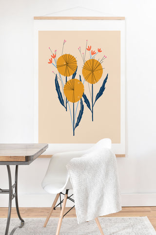 Peggy Dean Retro Wildflower Bouquet Art Print And Hanger