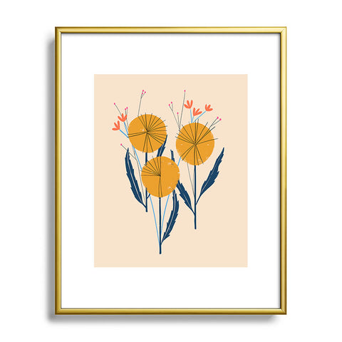 Peggy Dean Retro Wildflower Bouquet Metal Framed Art Print