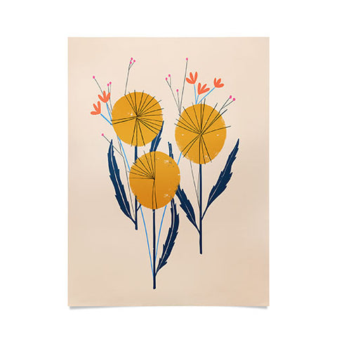 Peggy Dean Retro Wildflower Bouquet Poster