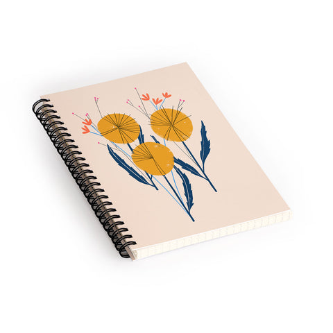 Peggy Dean Retro Wildflower Bouquet Spiral Notebook