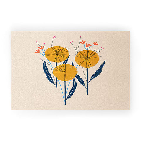 Peggy Dean Retro Wildflower Bouquet Welcome Mat