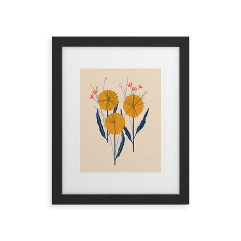 Peggy Dean Retro Wildflower Bouquet Framed Art Print