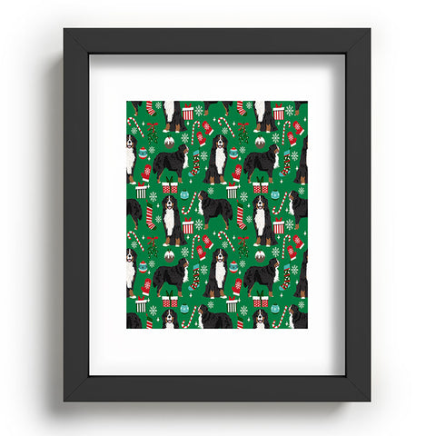 Petfriendly Bernese Mountain Dog christmas Recessed Framing Rectangle