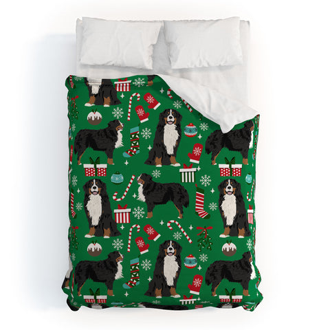 Petfriendly Bernese Mountain Dog christmas Duvet Cover