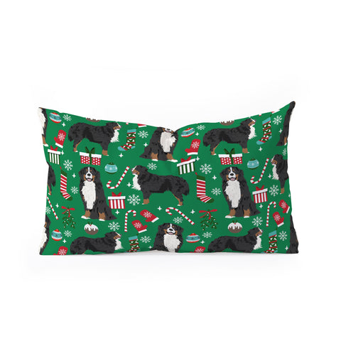 Petfriendly Bernese Mountain Dog christmas Oblong Throw Pillow