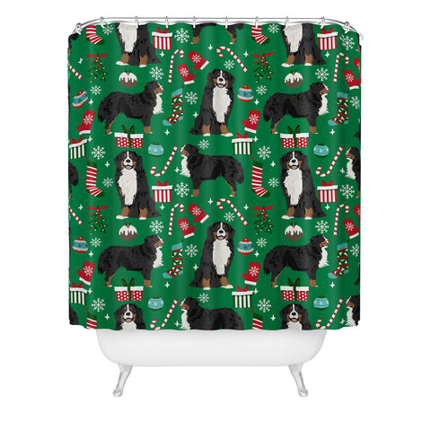 Petfriendly Bernese Mountain Dog christmas Shower Curtain