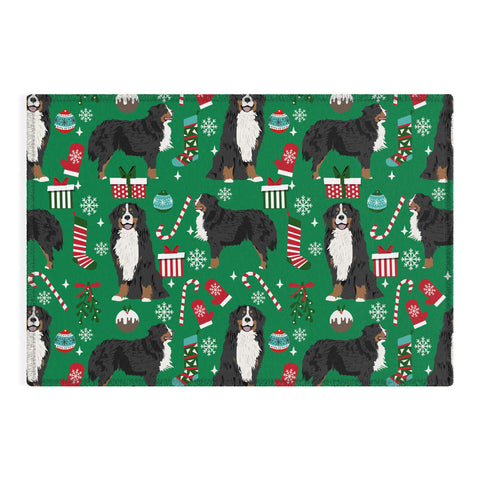 Petfriendly Bernese Mountain Dog christmas Outdoor Rug