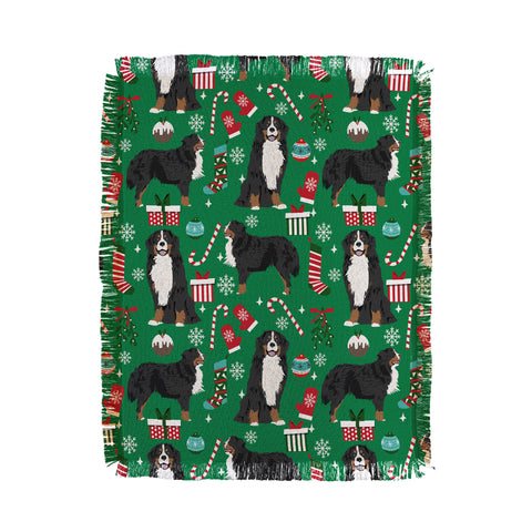Petfriendly Bernese Mountain Dog christmas Throw Blanket