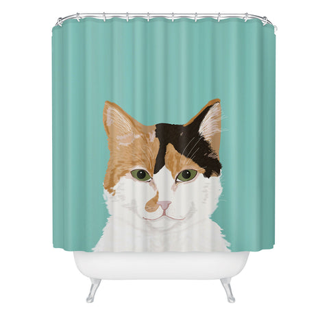 Petfriendly Calico Cat Cute cat black white Shower Curtain