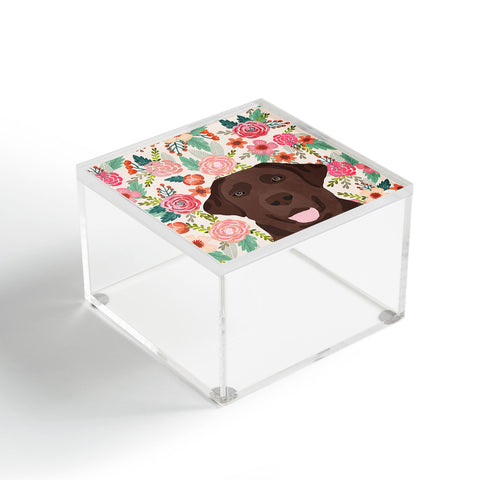 Petfriendly Chocolate Lab florals dog breed Acrylic Box