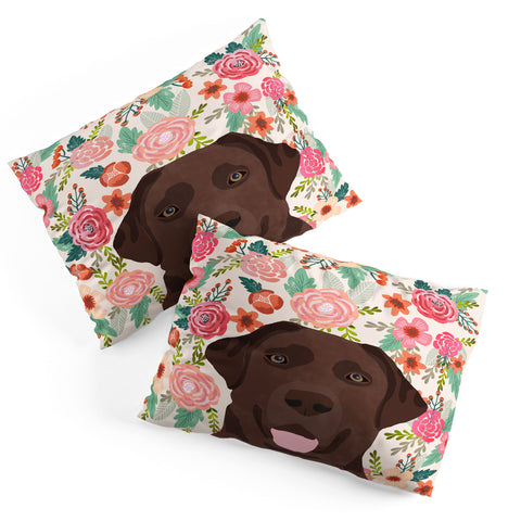 Petfriendly Chocolate Lab florals dog breed Pillow Shams