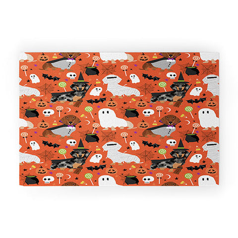 Petfriendly Dachshund dog breed halloween Welcome Mat